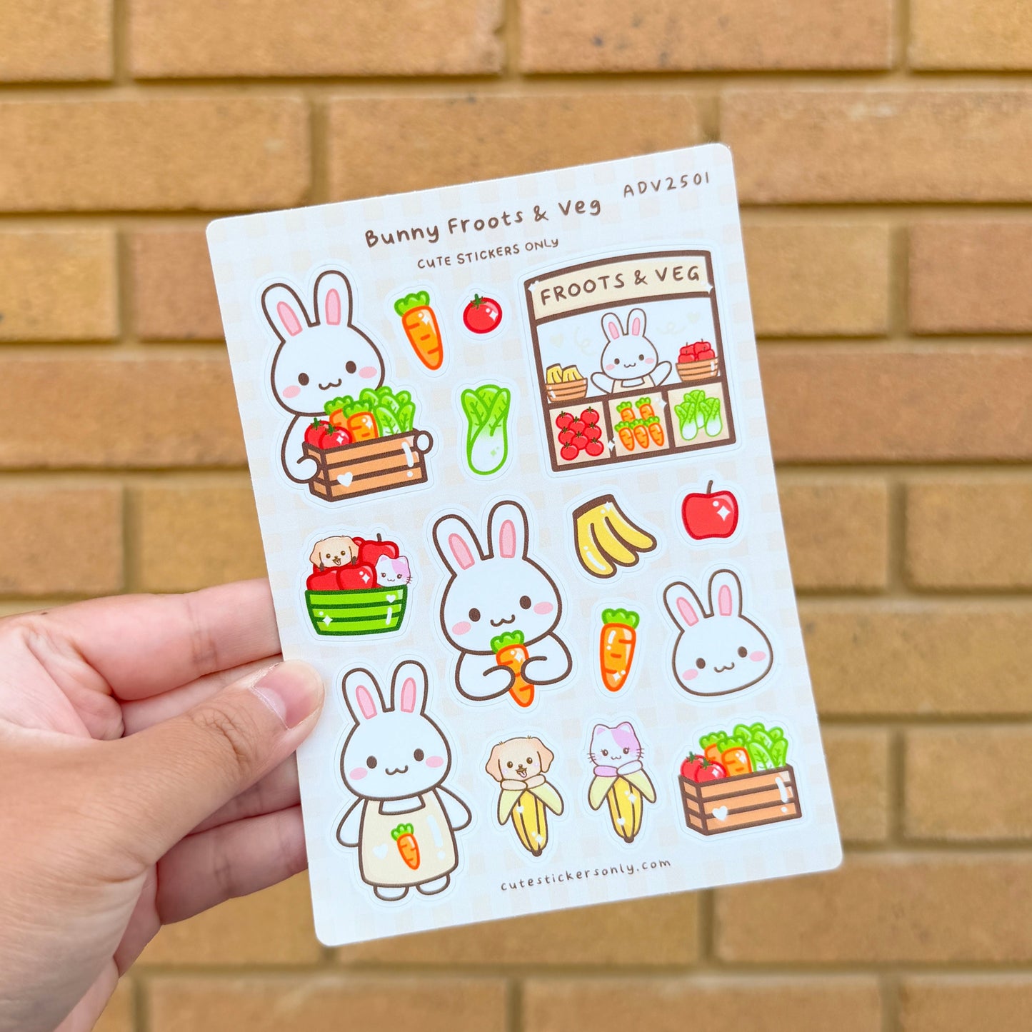 Bunny Froots & Veg - Sticker Sheet