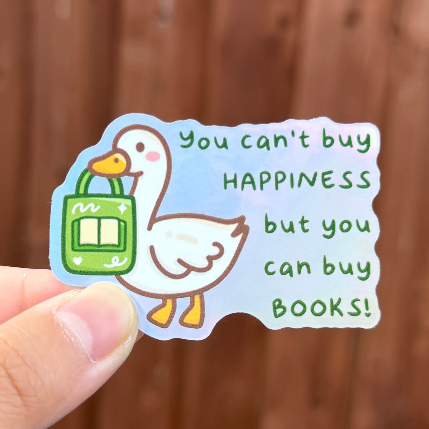 Books = Happiness - Holographic Die Cut Sticker