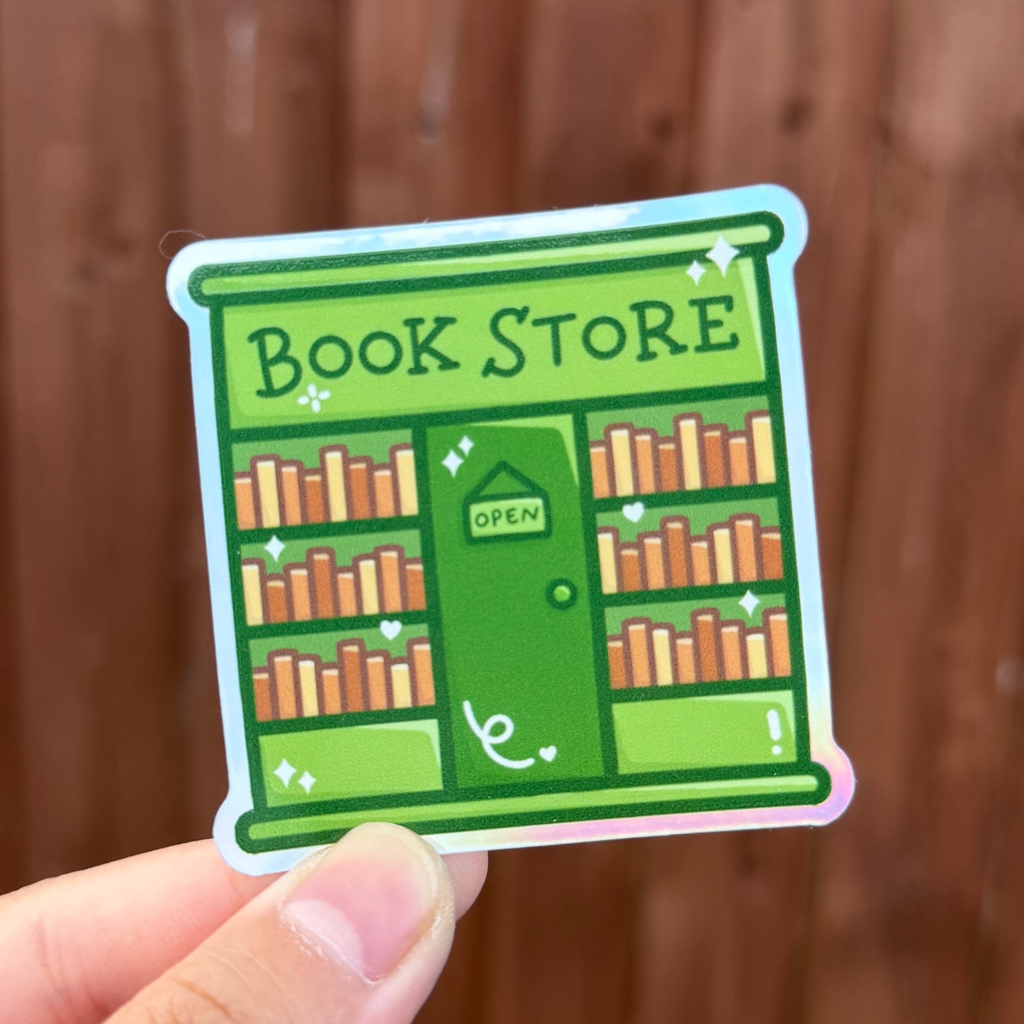 Book Store - Holographic Die Cut Sticker