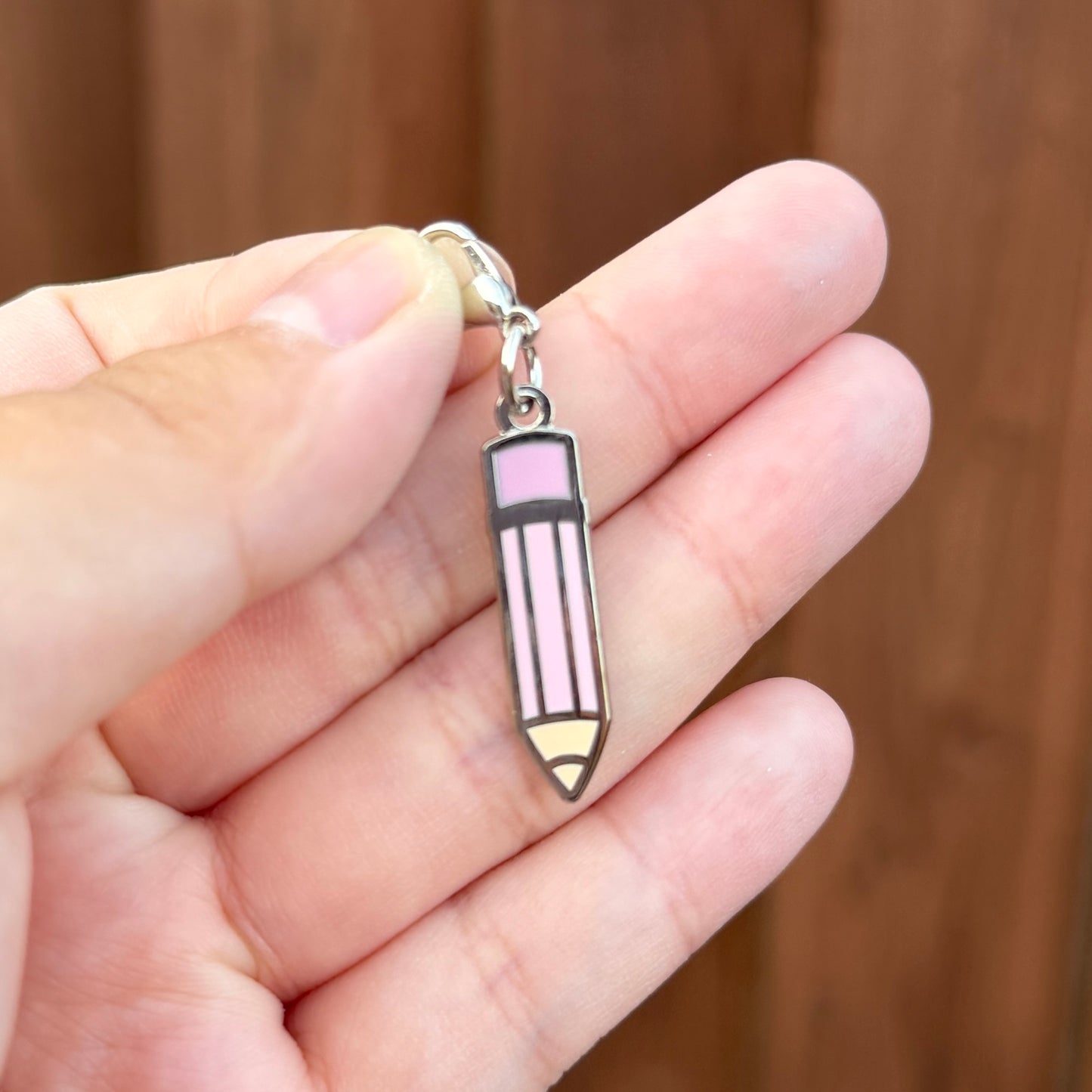 Pink Enchanting Pens - Silver Enamel Charms