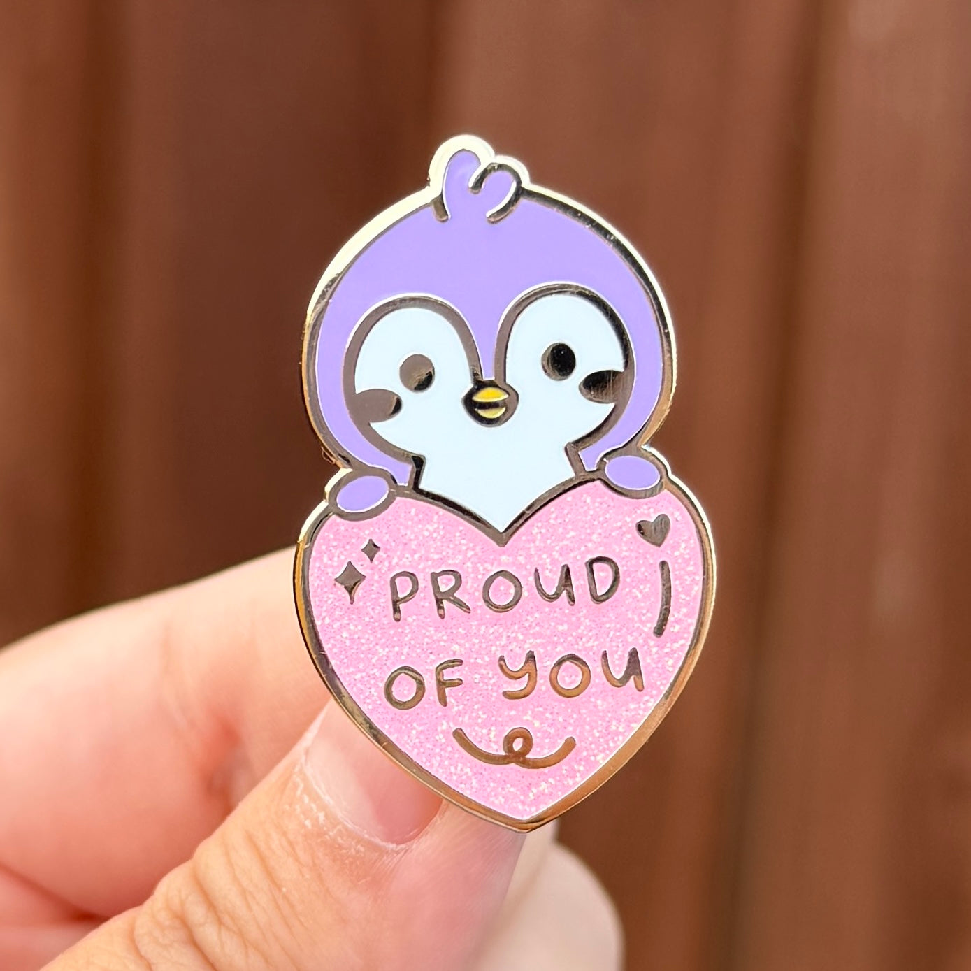 Proud of You Penguin - Gold Enamel Pin