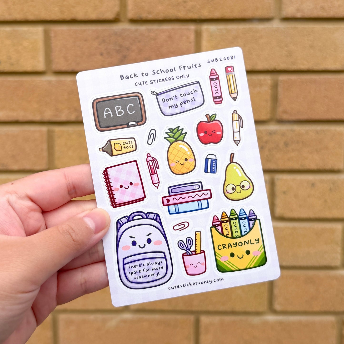 Back to School Fruits - Sticker Sheet