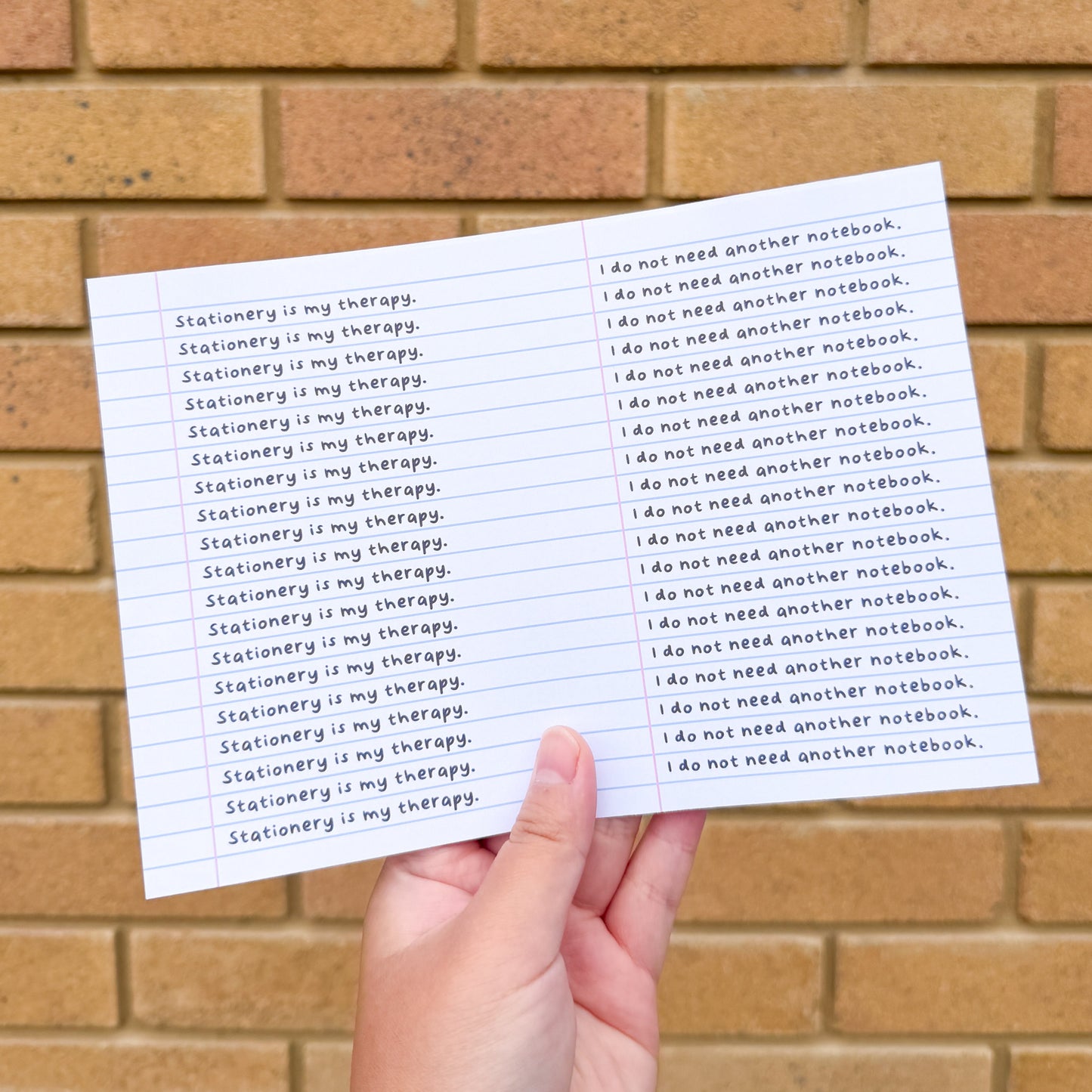 Classic Ruled Notebook Paper A5 Scrapbooking Paper