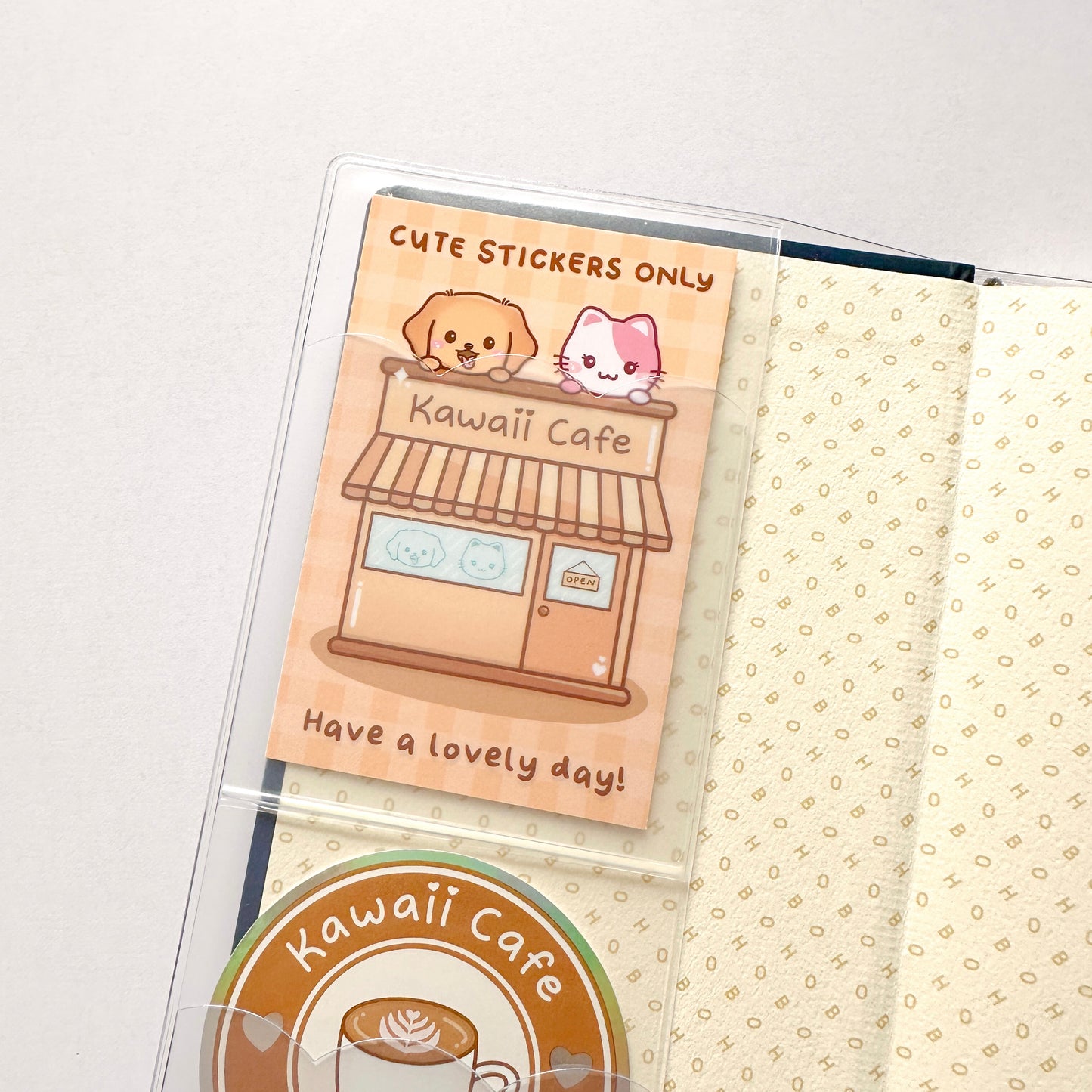 Hobonichi Weeks Clear Cover - Cute Capybara with Pockets and Pen Loop