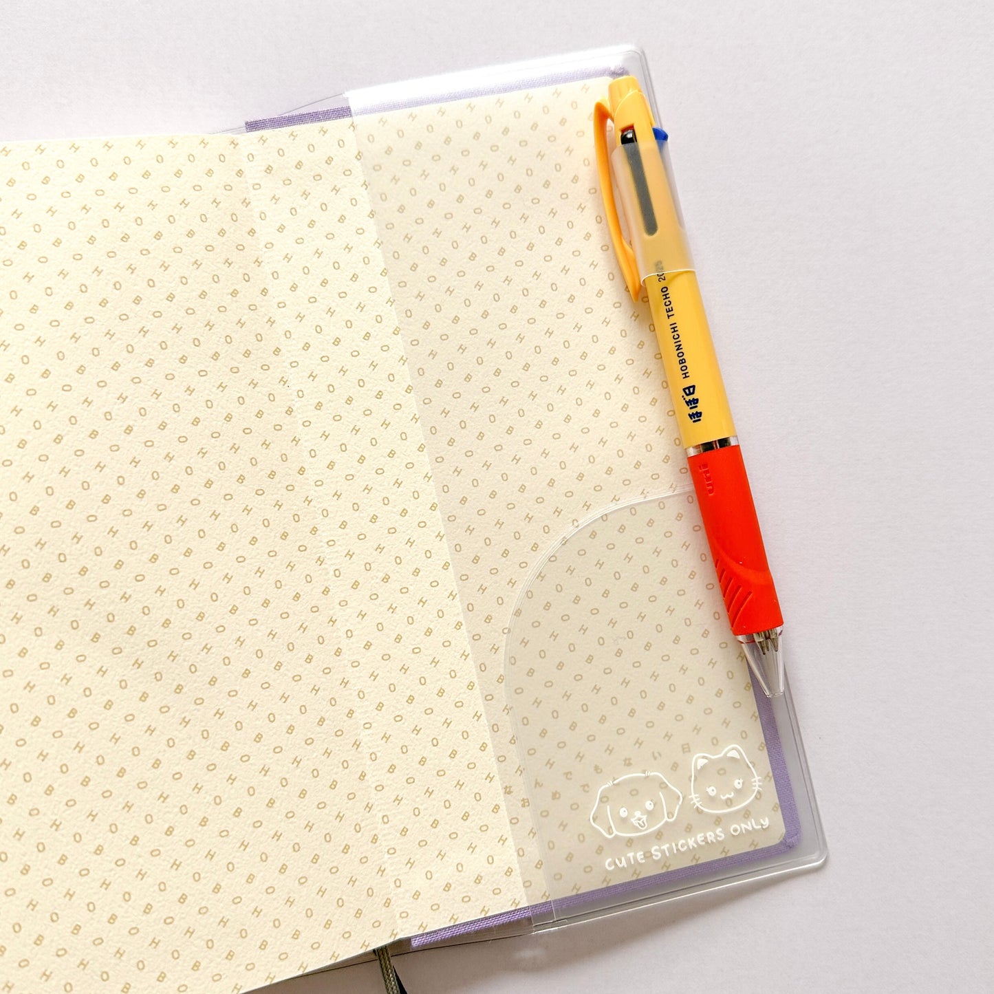 Hobonichi Weeks Clear Cover - Cute Capybara with Pockets and Pen Loop