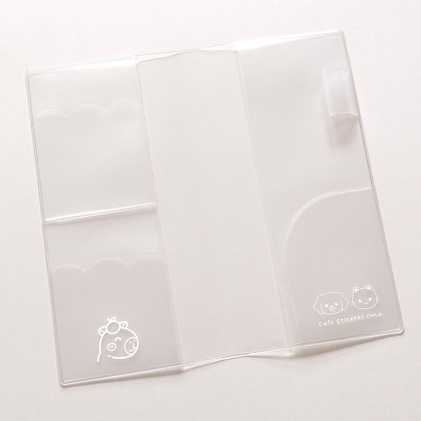 Hobonichi Weeks Clear Cover - Cute Capybara with Pockets and Pen Loop