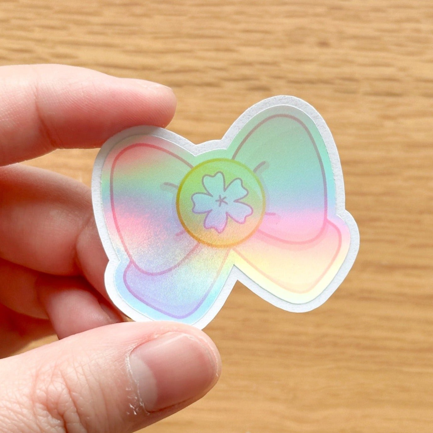 Sakura Bow - Holographic Die Cut Sticker