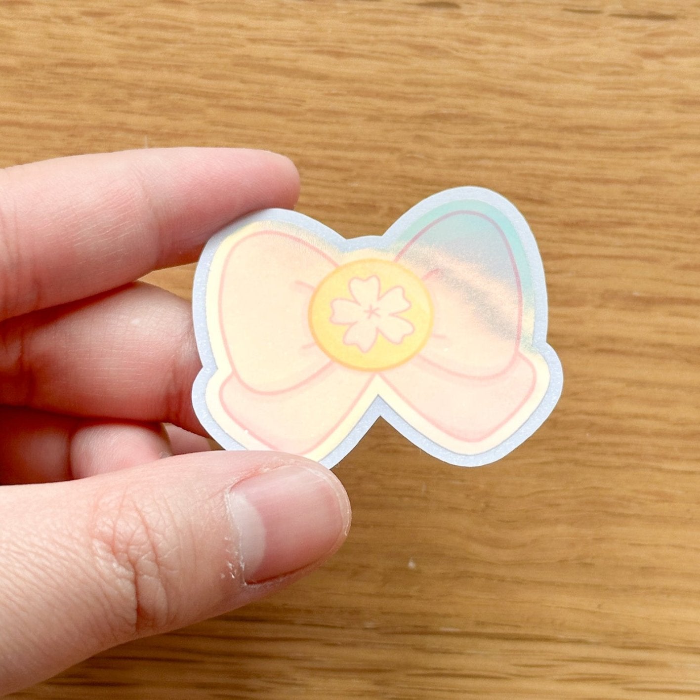 Sakura Bow - Holographic Die Cut Sticker