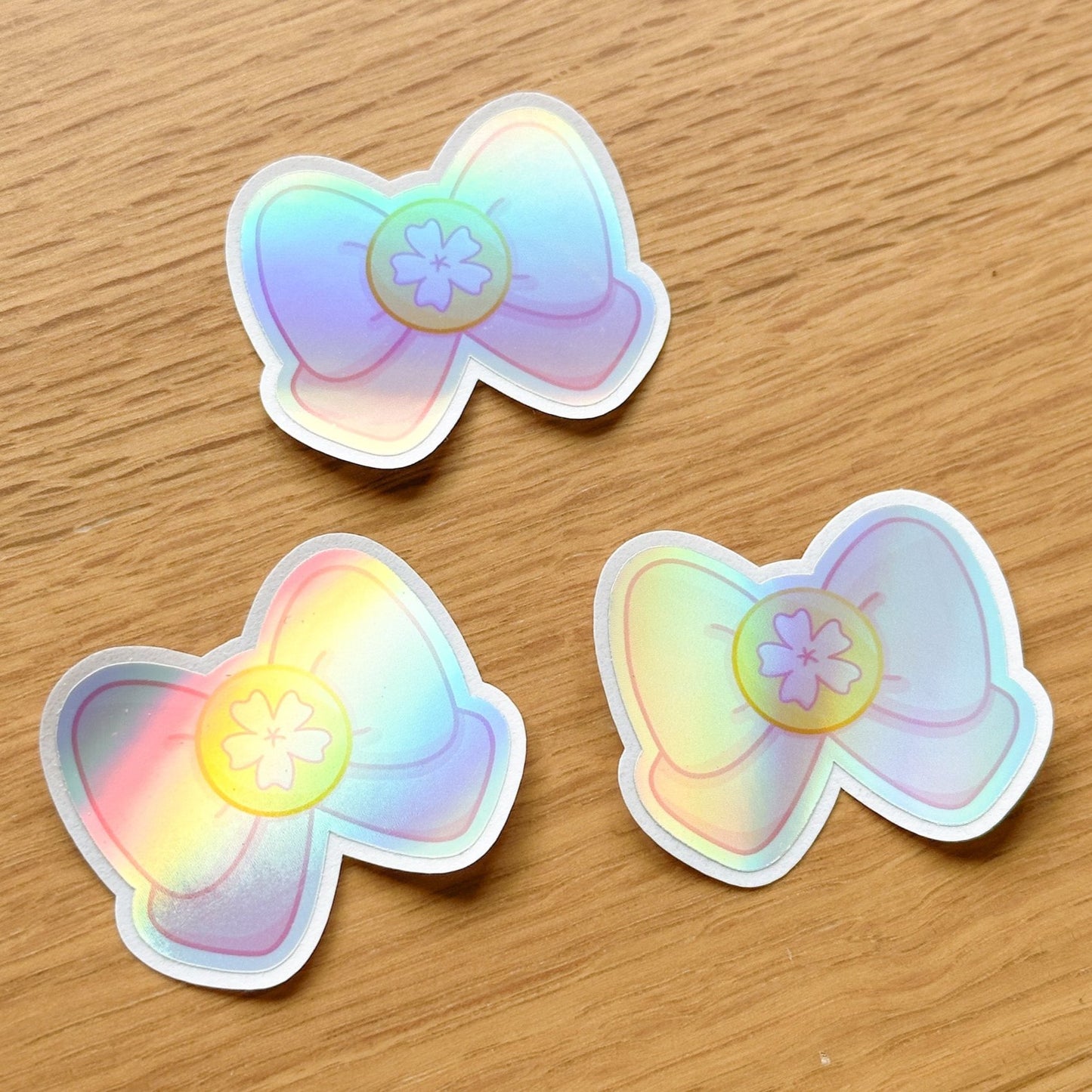 Sakura Bow - Holographic Die Cut Sticker