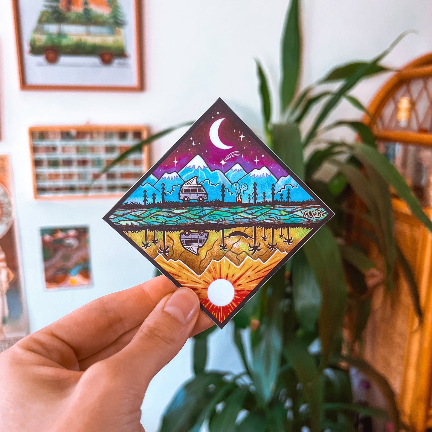 Time and Place - Large Waterproof Sticker