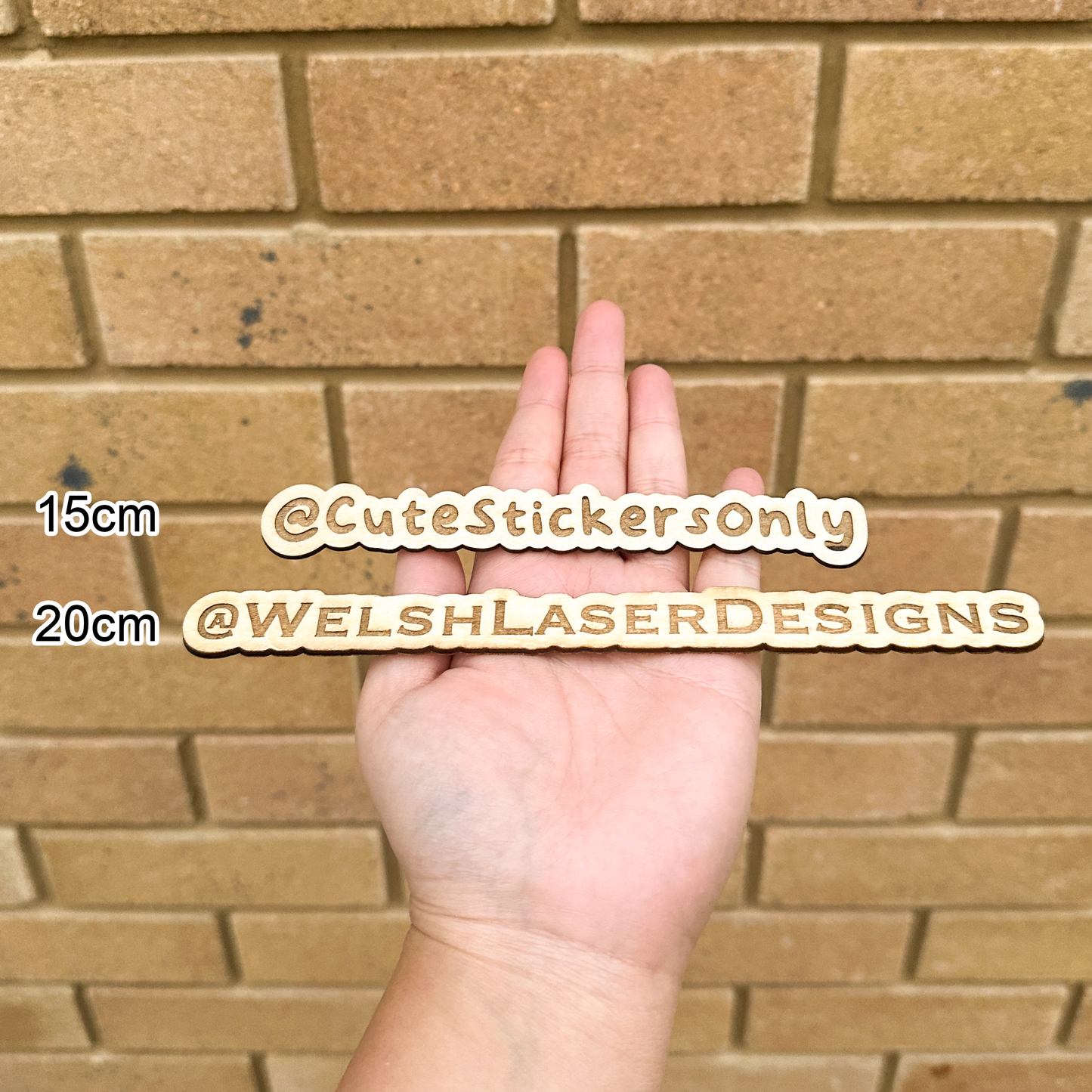 Custom Engraved Wooden Social Media Handle Sign / Photo Prop