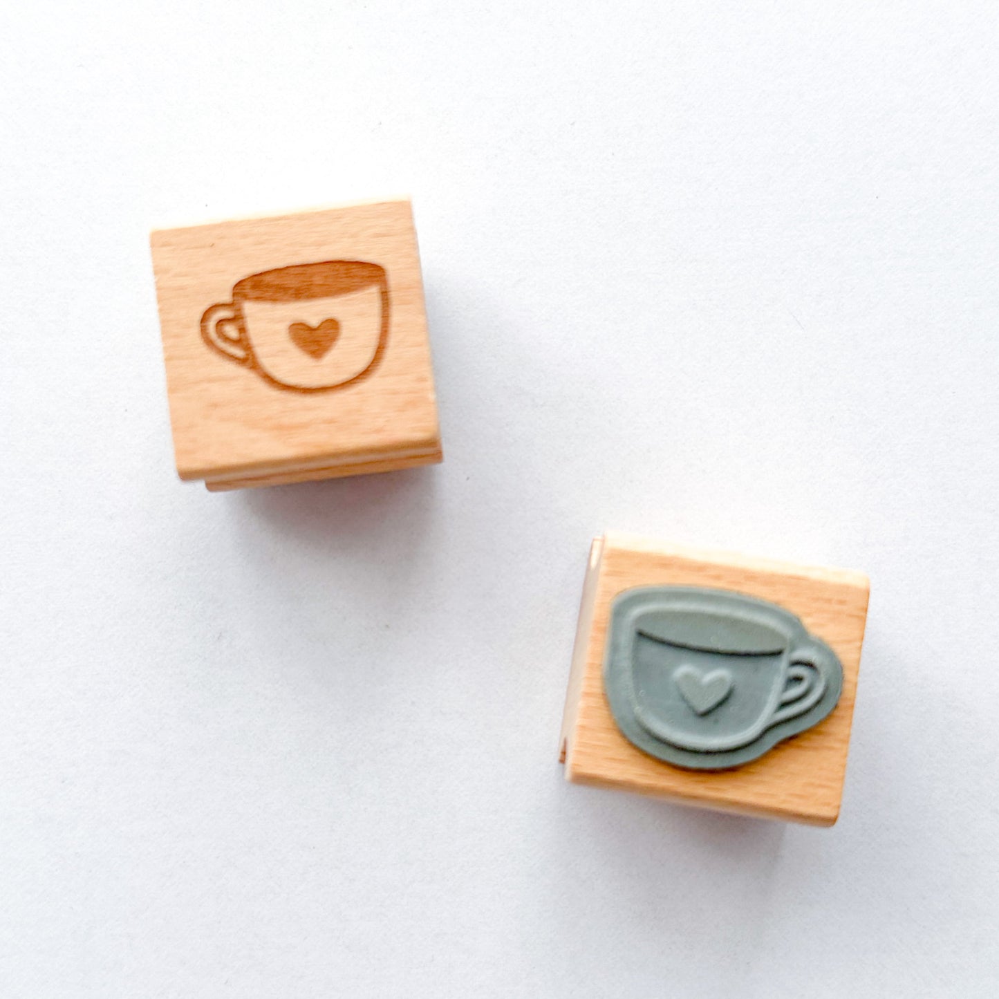 Kawaii Coffee or Tea Cup Wooden Stamps