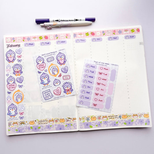 Self-Love Penguin - Sticker Sheet