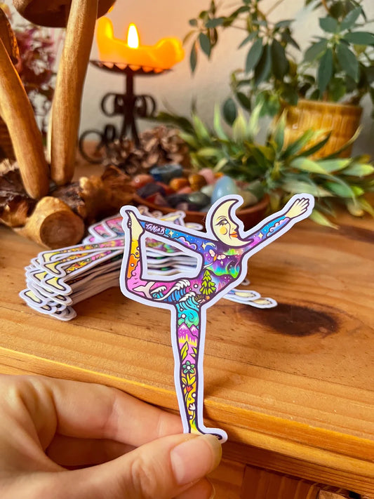 Moon Yoga - Large Waterproof Sticker