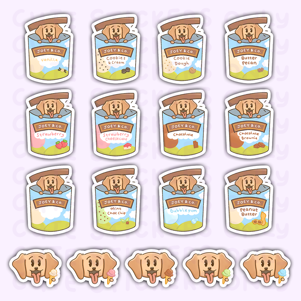 Ice Cream - Joey and Cake Die Cut Stickers