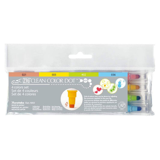 Kuretake Zig Clean Color Dot 4 Colour Set