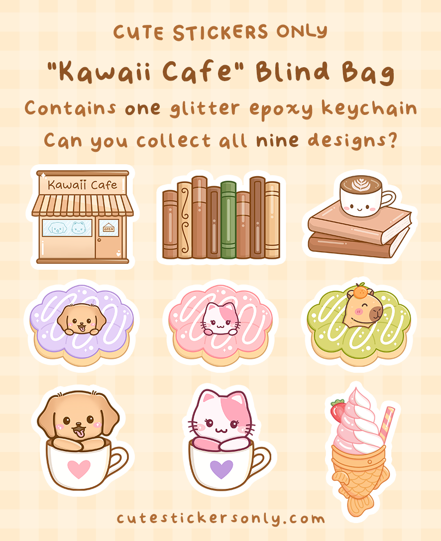 Kawaii Cafe - 2.5in Glitter Epoxy Keychains