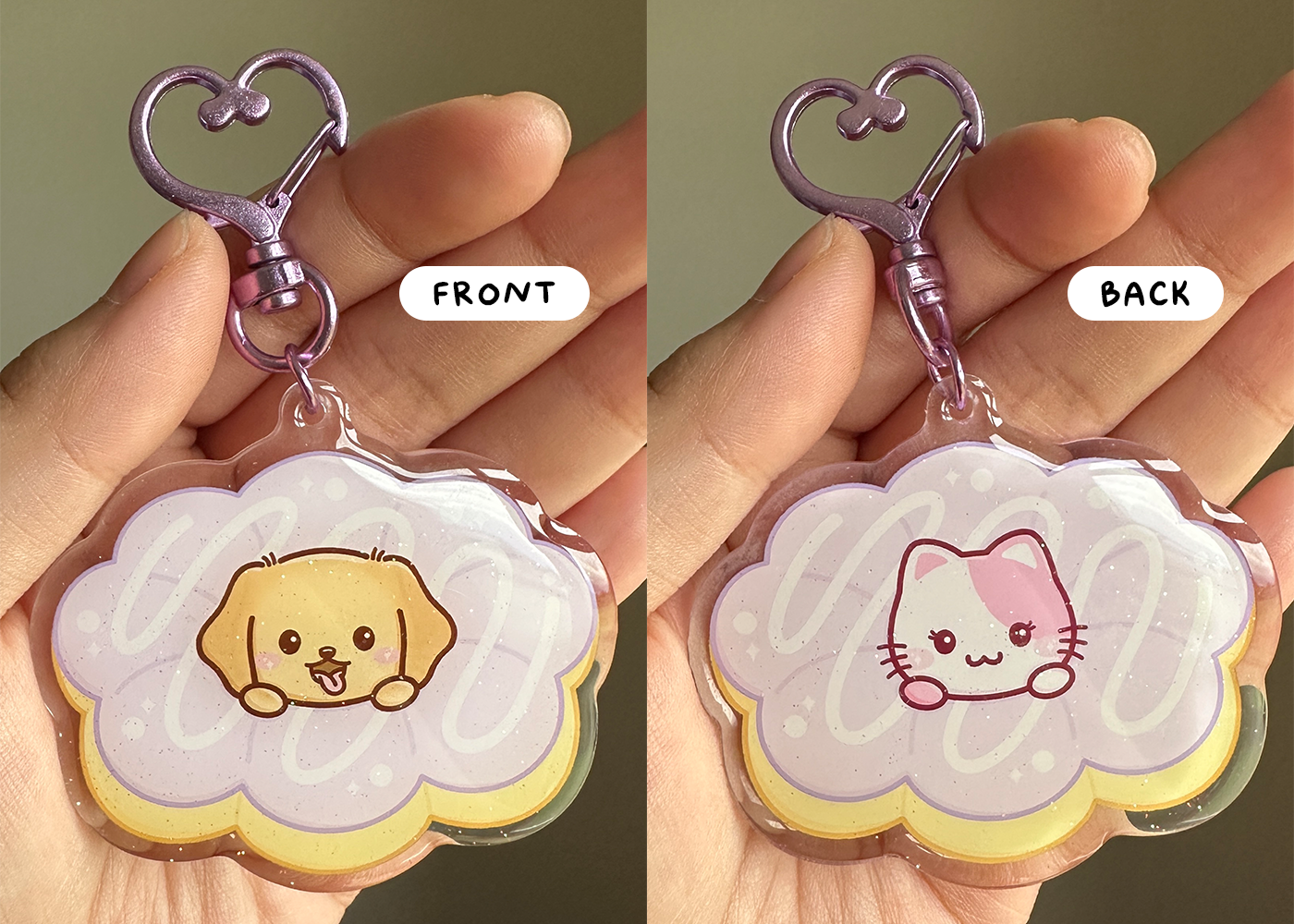 Kawaii Cafe - 2.5in Glitter Epoxy Keychains