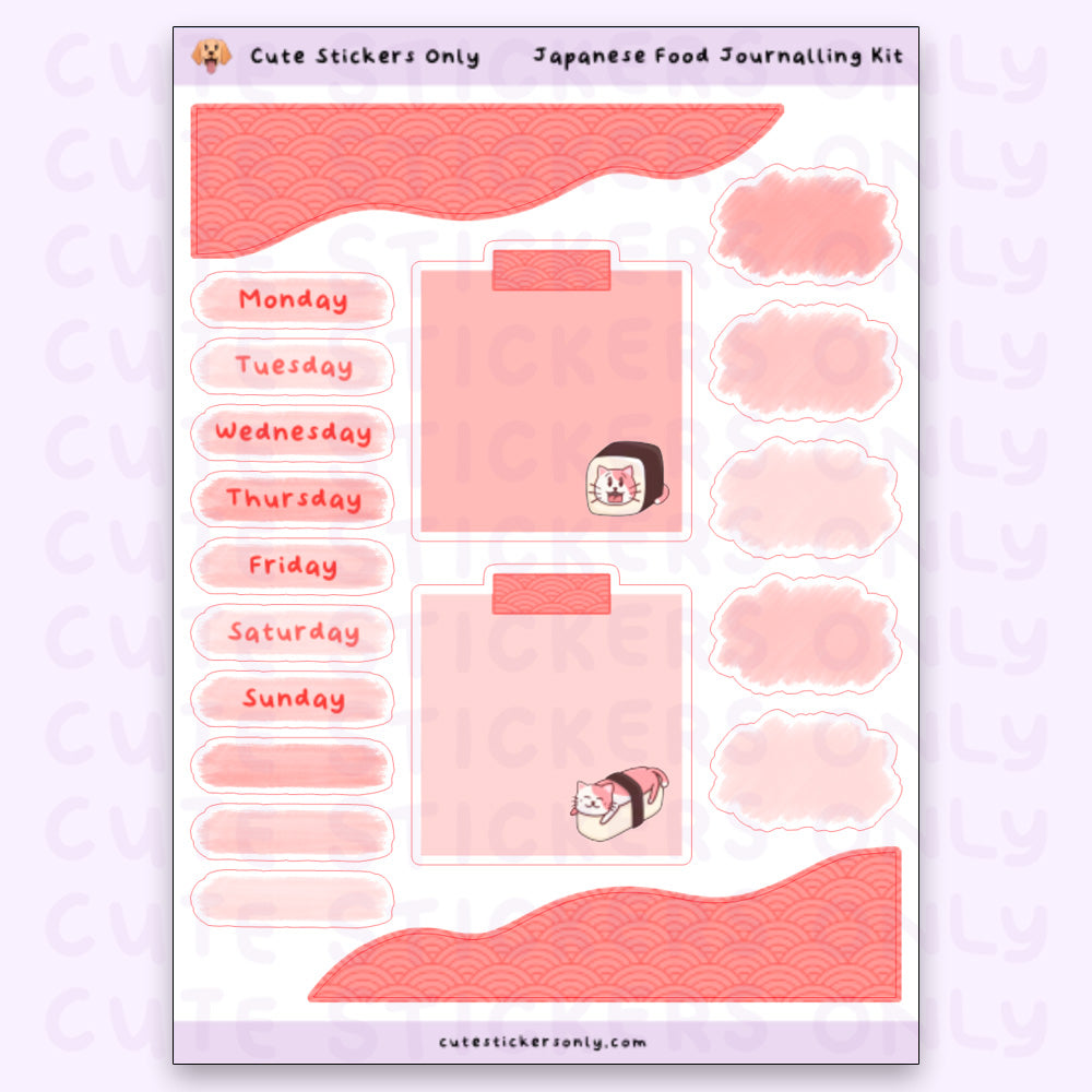 Japanese Food Kit - Journalling Stickers