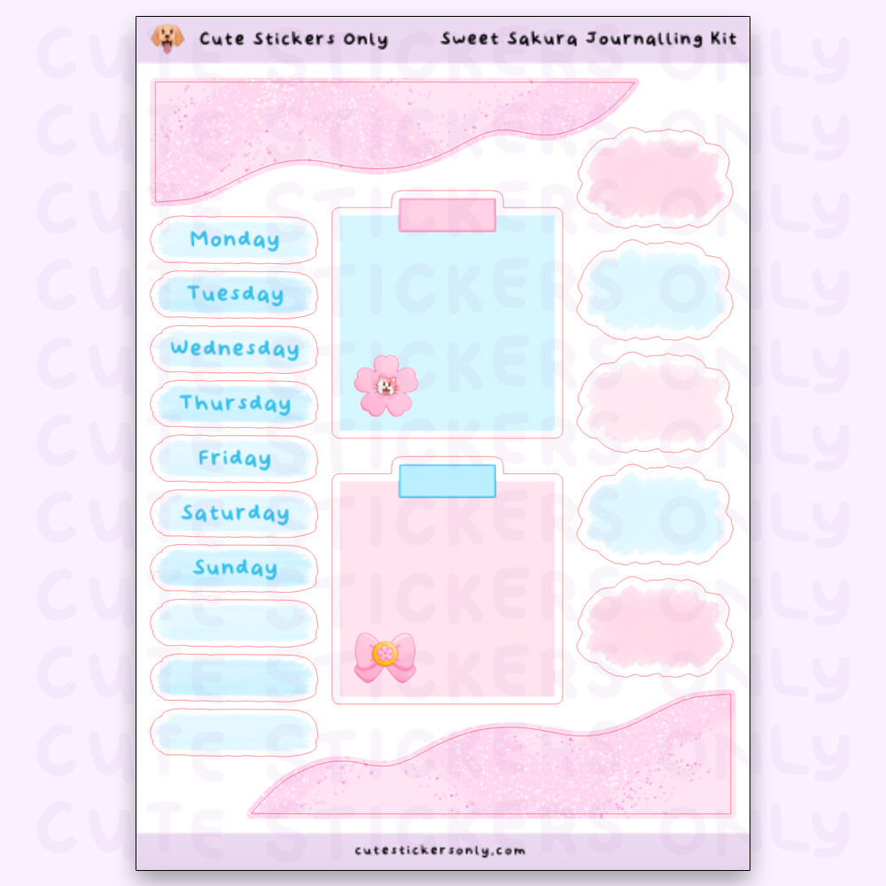 Sweet Sakura Kit - Journalling Stickers