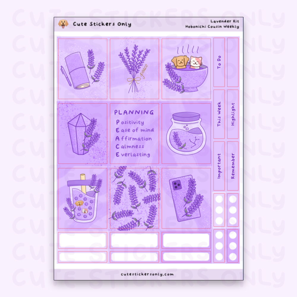 Lavender Kit - Hobonichi Cousin Weekly