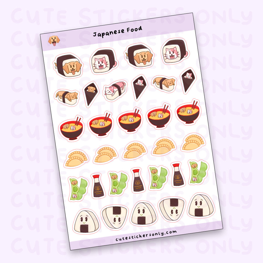 Japanese Food - Joey and Cake Sticker Sheet