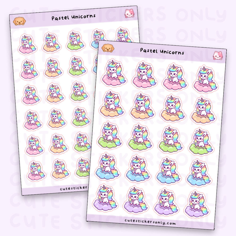 Pastel Unicorn - Sticker Sheets