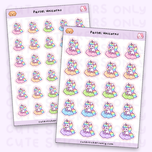 Pastel Unicorn - Sticker Sheets