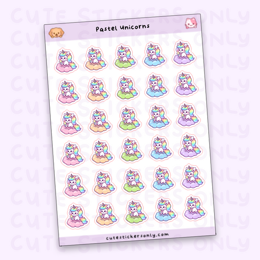 Pastel Unicorn - Sticker Sheets