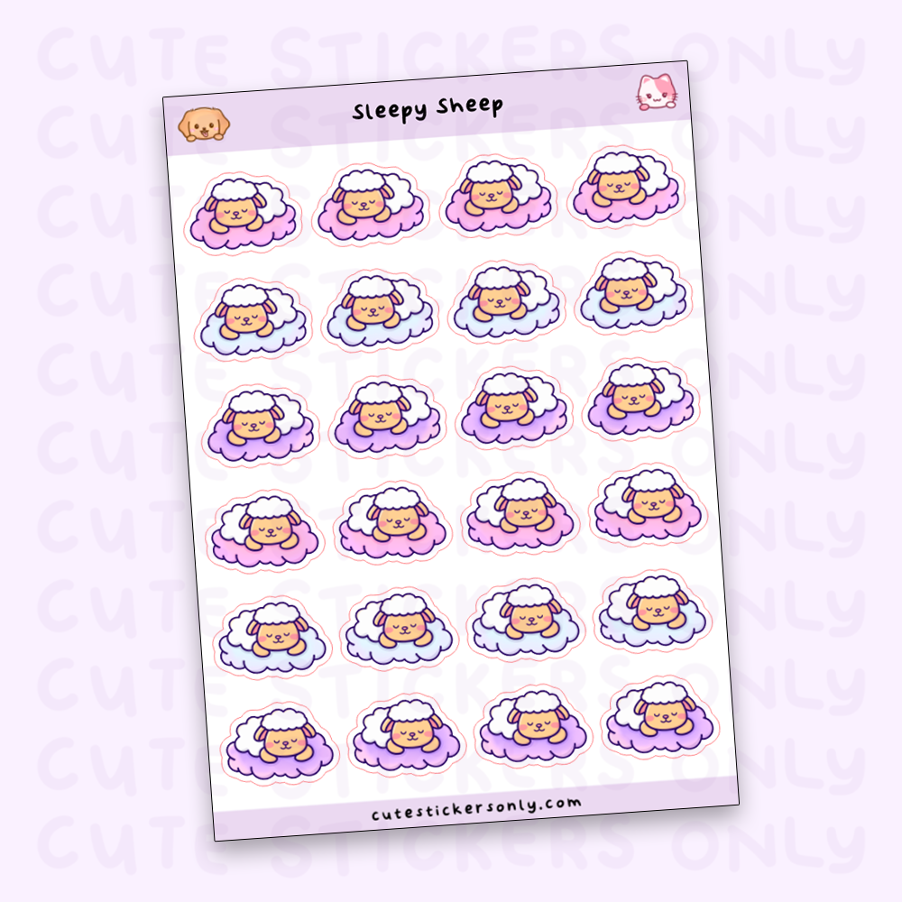 Sleepy Sheep - Sticker Sheet