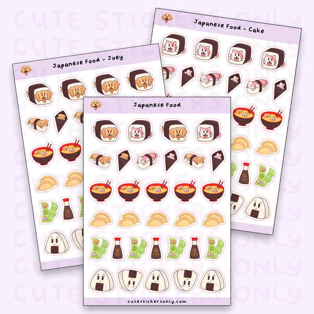 Japanese Food - Joey and Cake Sticker Sheet