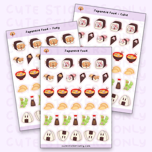 Japanese Food - Joey and Cake Sticker Sheet