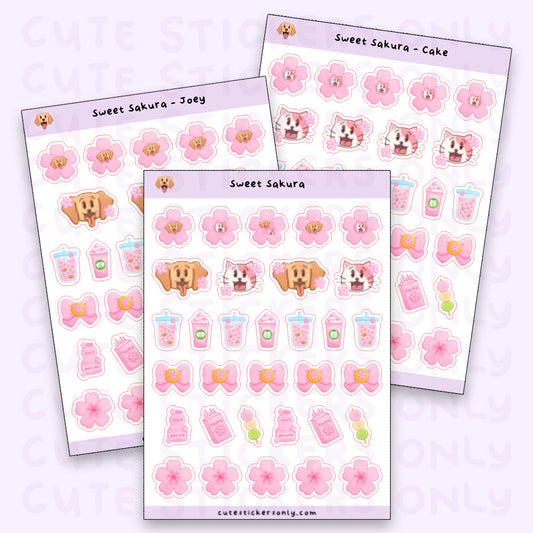 Sweet Sakura - Joey and Cake Sticker Sheet