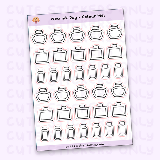 New Ink Day - Colour Your Own Sticker Sheets