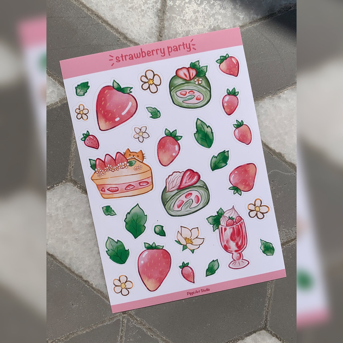 Strawberry Party Sticker Sheet