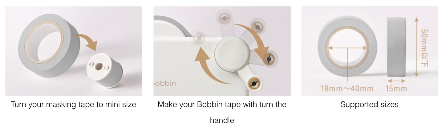 Kokuyo Bobbin Masking Tape Mini Roll Maker, Case and Cutter