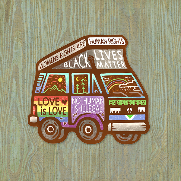 Activism Van - Large Sticker