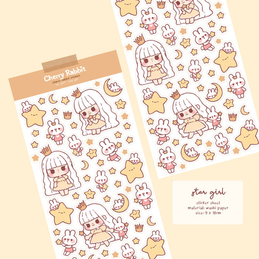 Star Girl Sticker Sheet