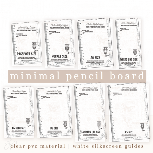 Clear Pencil Board | New Minimal Design (Passport, Pocket, B6 Slim)