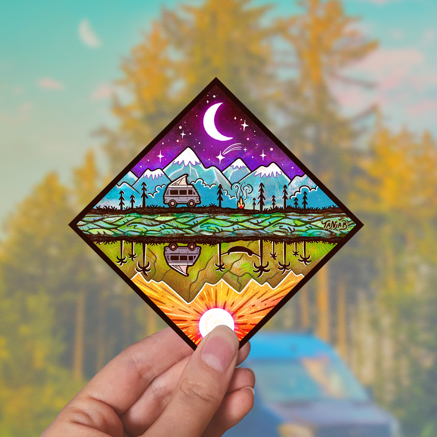 Time and Place - Large Waterproof Sticker