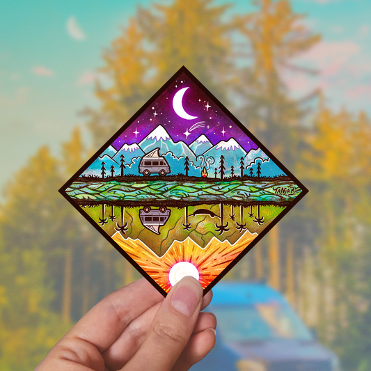 Time and Place - Large Waterproof Sticker