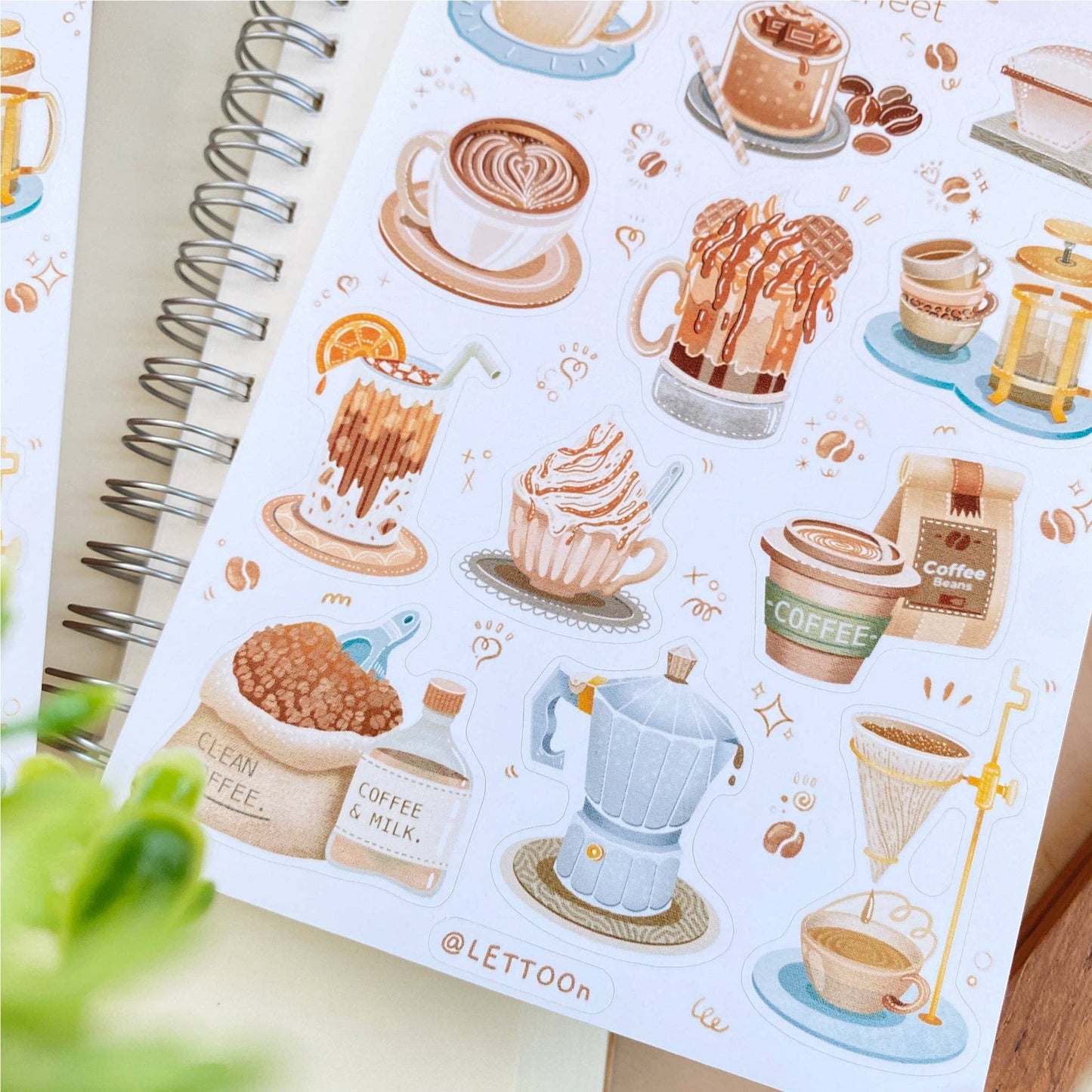 Coffee + Bakery - Semi-Transparent Sticker Sheets