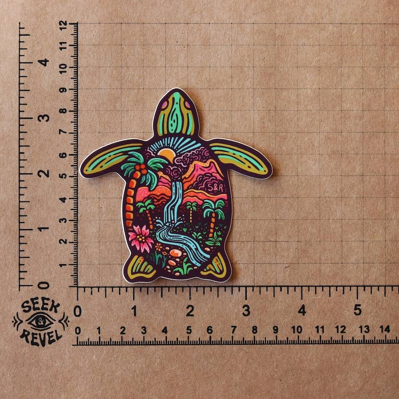 Sea Turtle - Large Waterproof Sticker