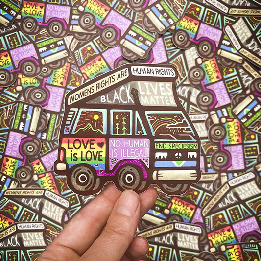 Activism Van - Large Waterproof Sticker
