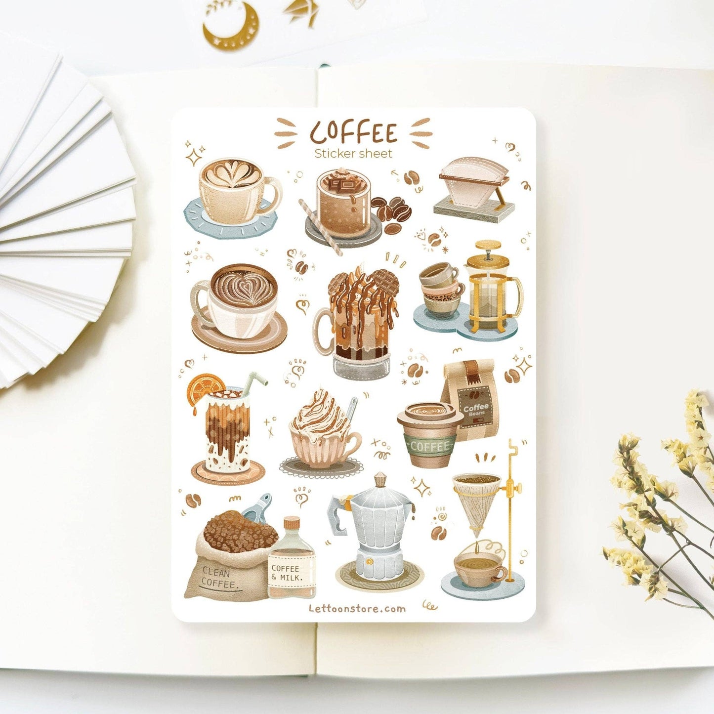 Coffee + Bakery - Semi-Transparent Sticker Sheets