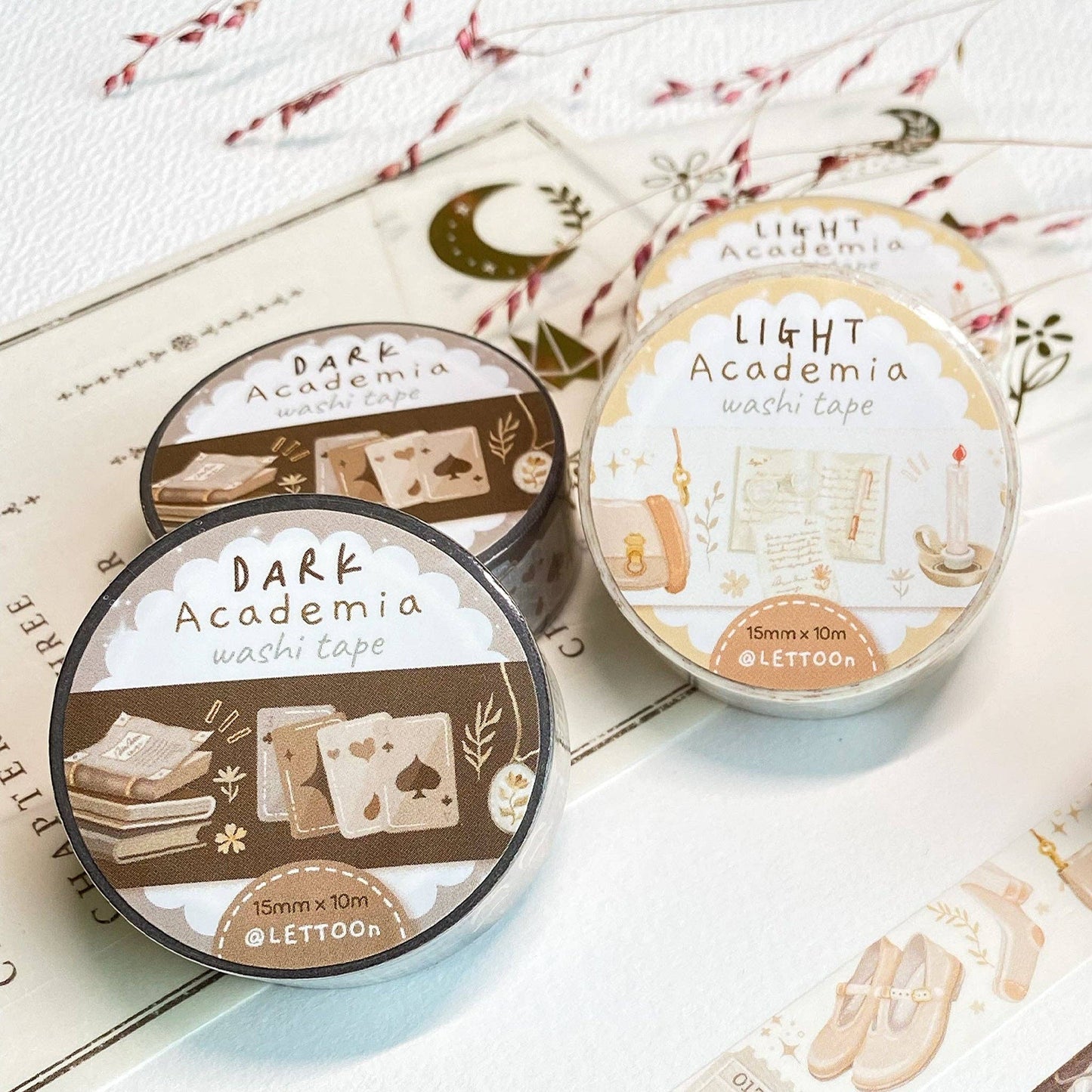 Dark & Light Academia - Washi Tapes