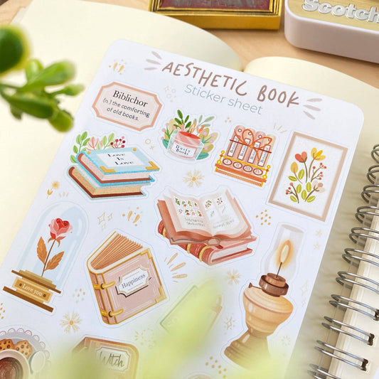 Aesthetic Book - Sticker Sheet