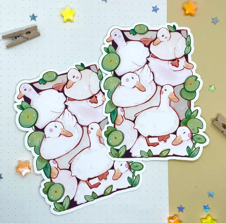 Pile of Ducks Die Cut Sticker