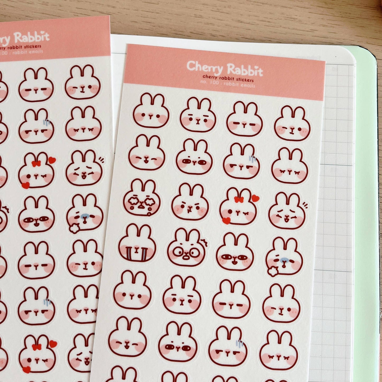 Rabbit Emojis Sticker Sheet