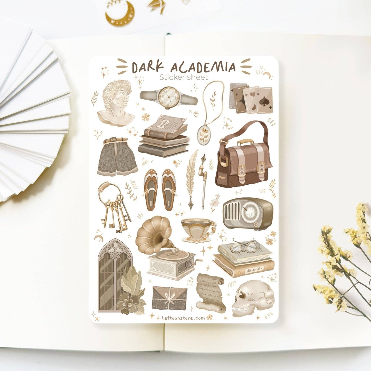 Dark & Light Academia - Semi-Transparent Sticker Sheets